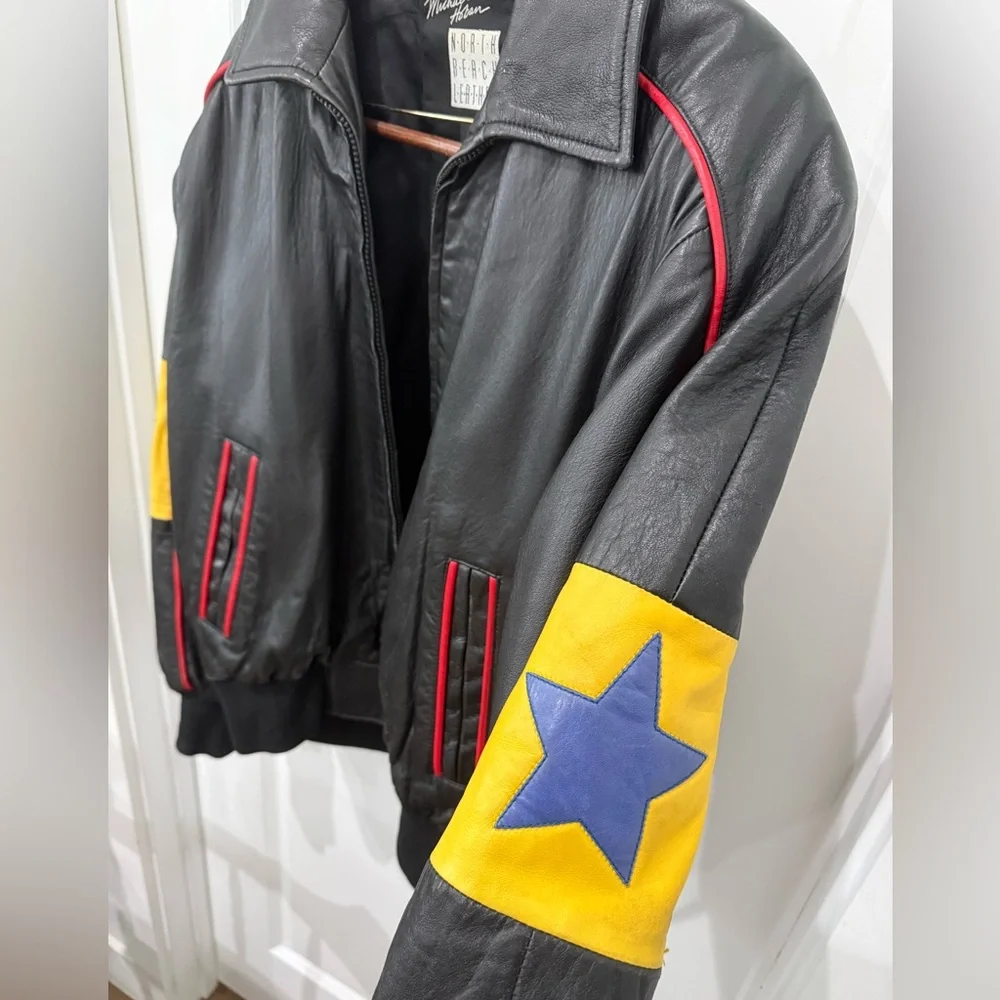 Vintage John Lennon Custom Black Leather Jacket - Picture 3 of 8